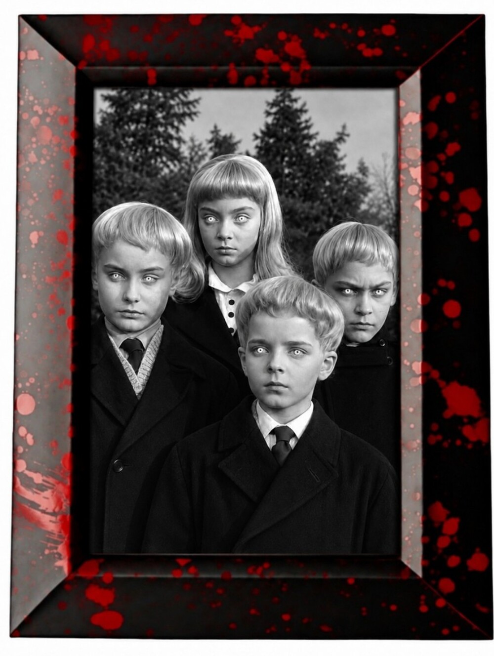 Vintage 1960 horror film Village of the Damned Halloween Horror Retro 60s Framed